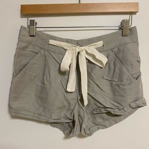 Linen Tie Cargo Shorts